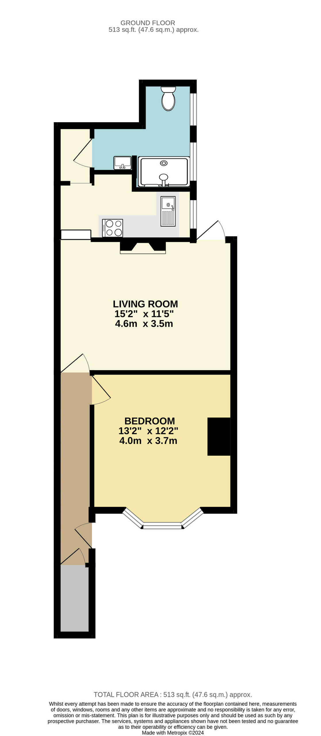 1 bed apartment for sale in Milton Road, Croydon - Property floorplan