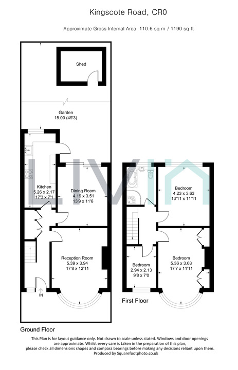 3 bed terraced house for sale in Kingscote Road, Croydon - Property floorplan