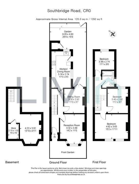 3 bed house for sale in Southbridge Road, Croydon - Property floorplan