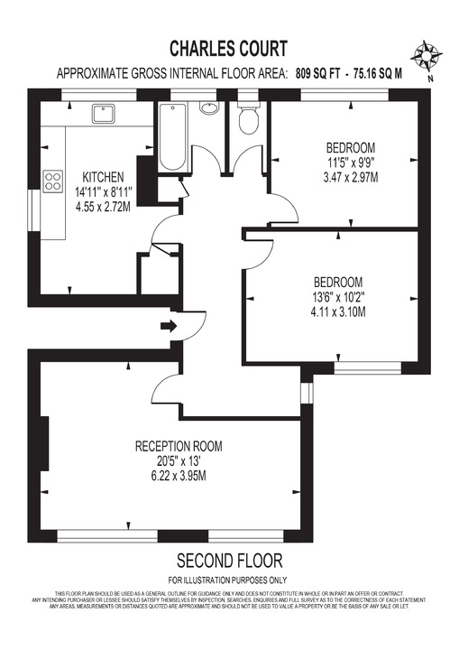 2 bed apartment to rent in Selsdon Road, South Croydon - Property floorplan