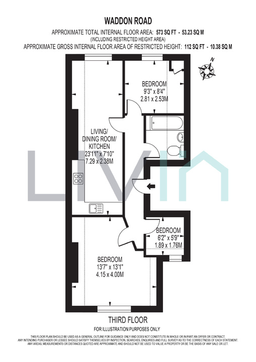 2 bed apartment to rent in Waddon Road, Croydon - Property floorplan