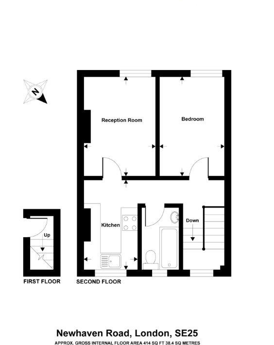 1 bed apartment for sale in 7 Newhaven Road, London - Property floorplan