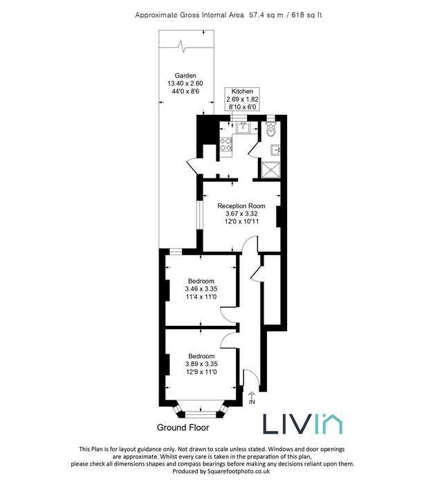 2 bed maisonette for sale in Davidson Road, Croydon - Property floorplan