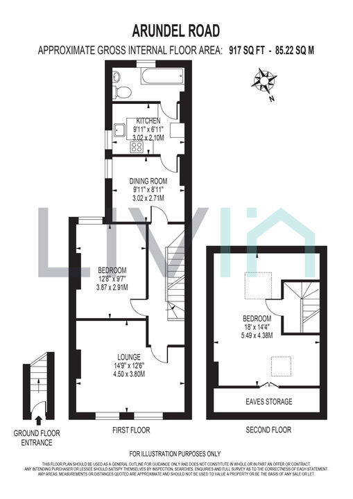 2 bed apartment for sale in Arundel Road, Croydon - Property floorplan
