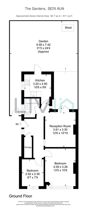 2 bed maisonette for sale in The Gardens, London - Property floorplan