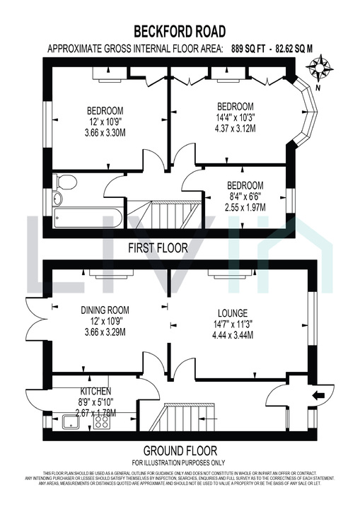 3 bed end of terrace house to rent in Beckford Road, Croydon - Property floorplan