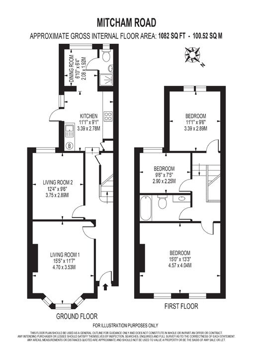 3 bed terraced house for sale in Mitcham Road, Croydon - Property floorplan