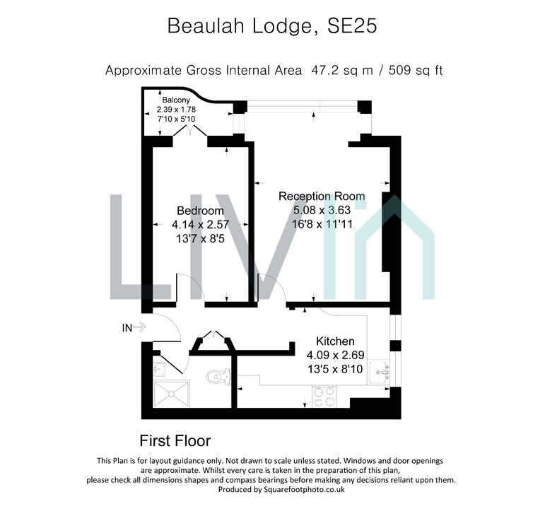 1 bed apartment for sale in Beaulah Lodge, London - Property floorplan