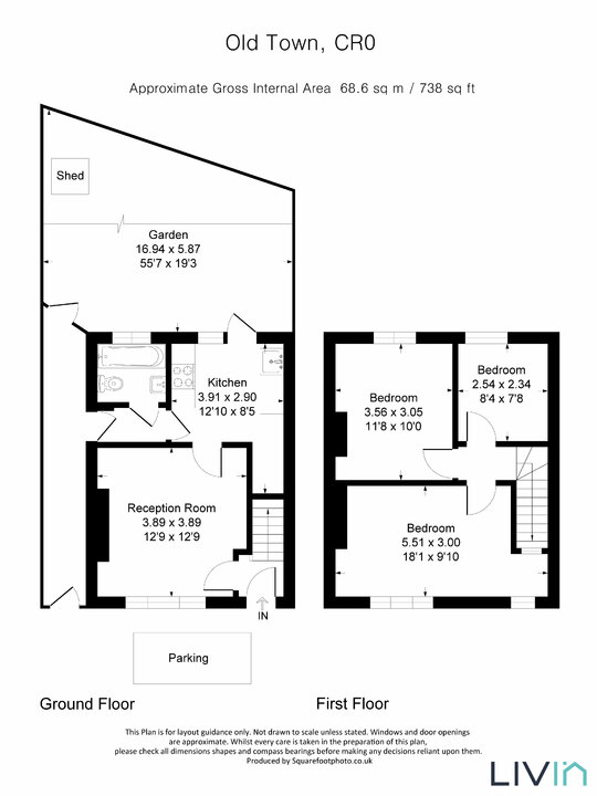 3 bed end of terrace house for sale in Old Town, Croydon - Property floorplan