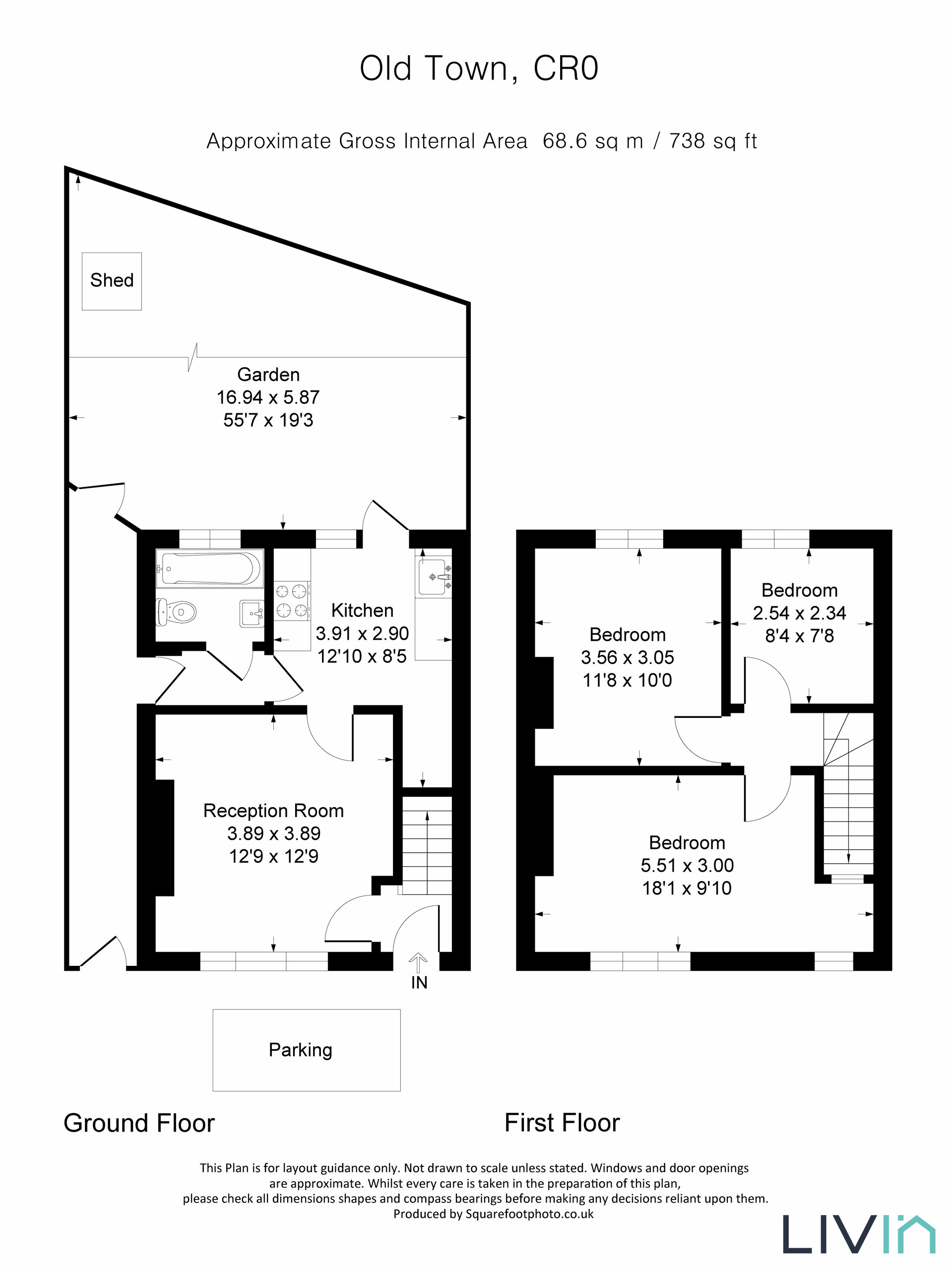 3 bed end of terrace house for sale in Old Town, Croydon - Property floorplan