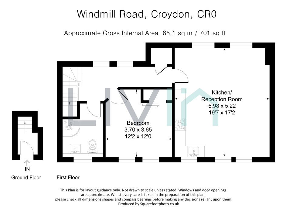 1 bed apartment for sale in Windmill Road, Croydon - Property floorplan