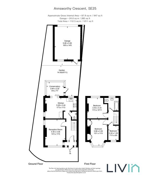 3 bed end of terrace house for sale in Annsworthy Crescent, South Norwood - Property floorplan