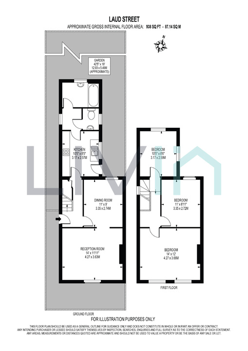 3 bed end of terrace house for sale in Laud Street, Croydon - Property floorplan