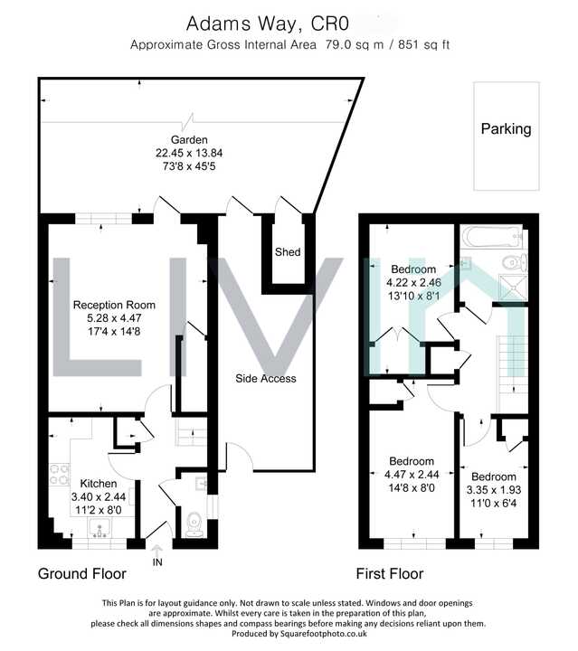 3 bed end of terrace house for sale in Adams Way, Croydon - Property floorplan