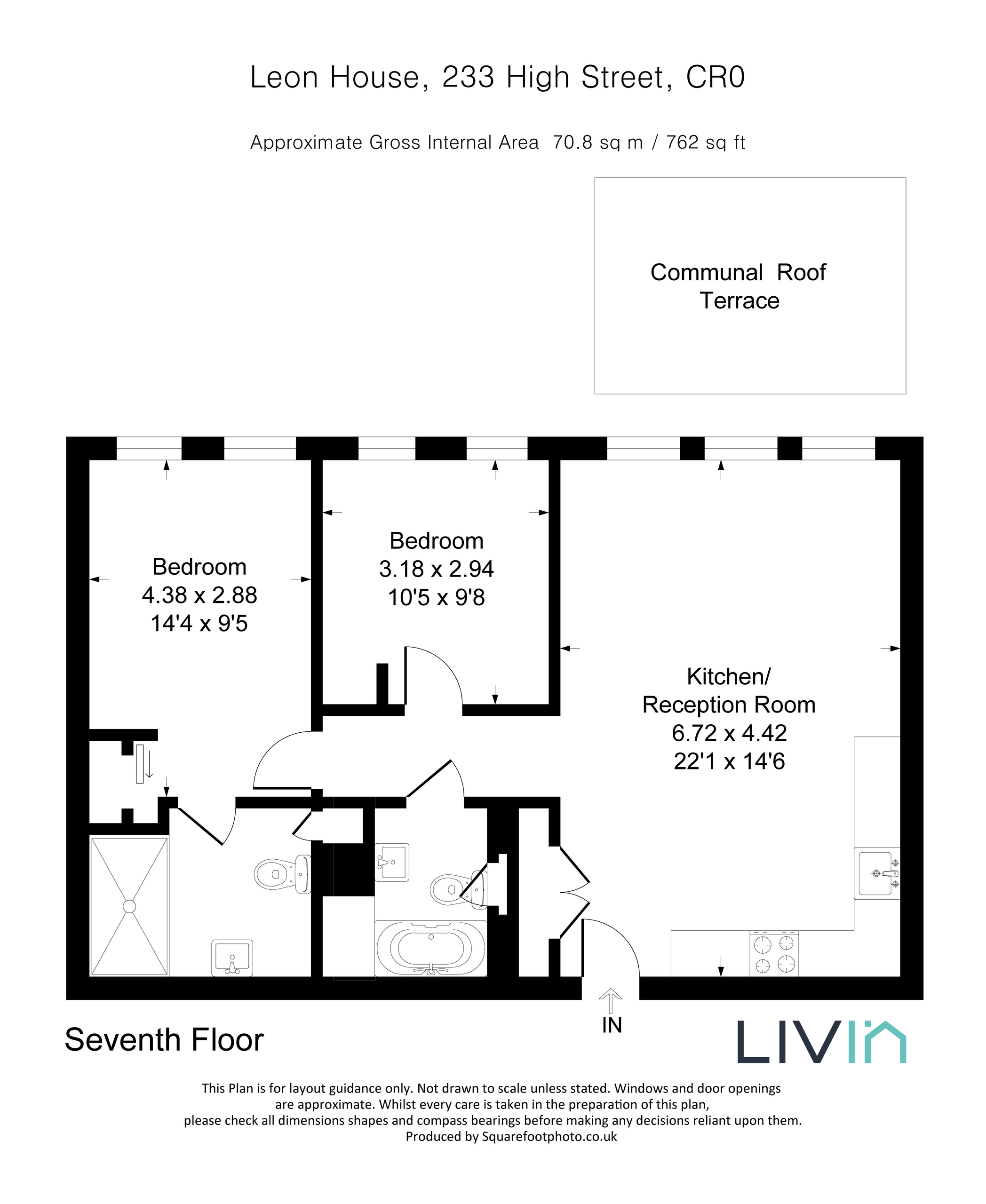 2 bed apartment for sale in High Street, Croydon - Property floorplan