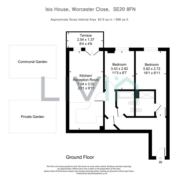 2 bed apartment for sale in Worcester Close, London - Property floorplan