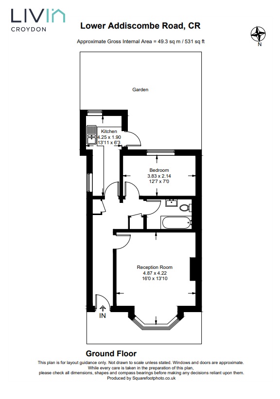 1 bed apartment for sale in Lower Addiscombe Road, Croydon - Property floorplan