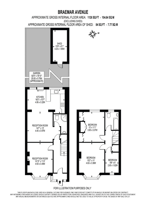 3 bed terraced house to rent in Braemar Avenue, Thornton Heath - Property floorplan