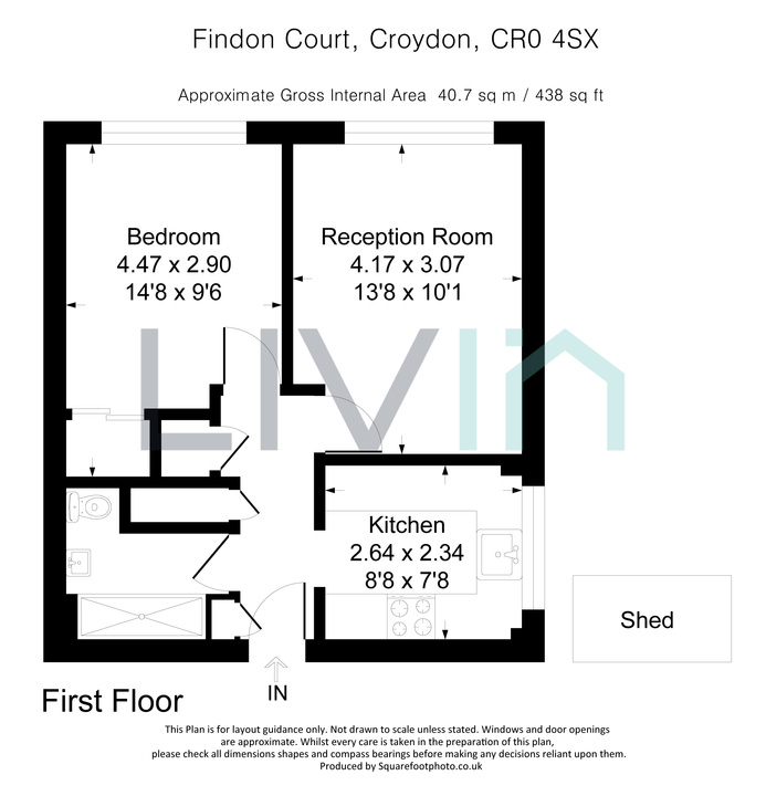 1 bed apartment for sale in Findon Court, Croydon - Property floorplan