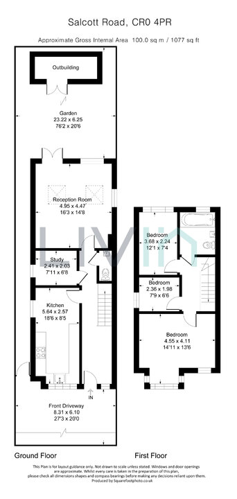 3 bed detached house for sale in Salcott Road, Sutton - Property floorplan