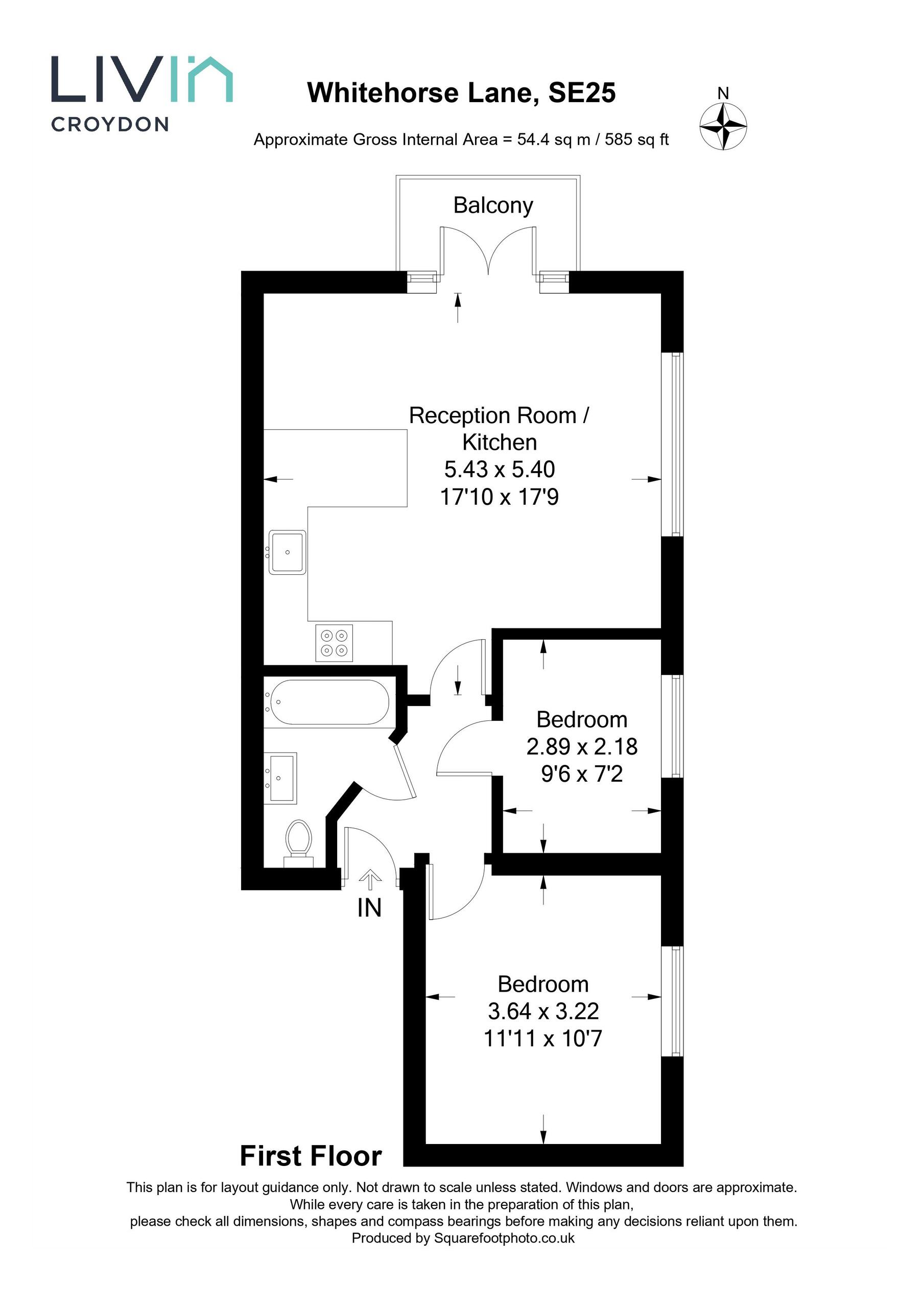 2 bed apartment for sale in Whitehorse Lane, London - Property floorplan