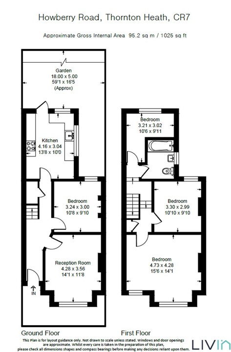 3 bed house for sale in Howberry Road, Thornton Heath - Property floorplan