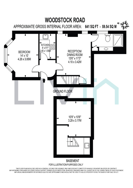 1 bed apartment for sale in Woodstock Road, Croydon - Property floorplan