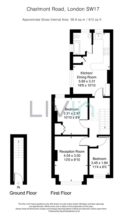 2 bed house for sale in Charlmont Road, London - Property floorplan