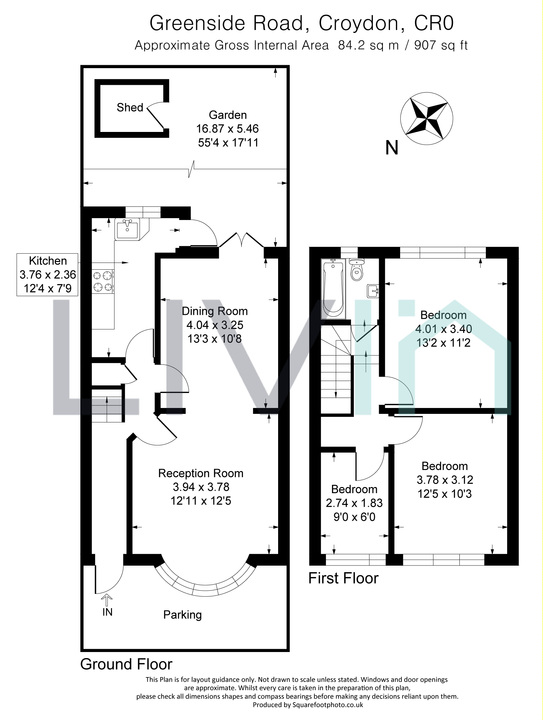 3 bed terraced house for sale in Greenside Road, Croydon - Property floorplan