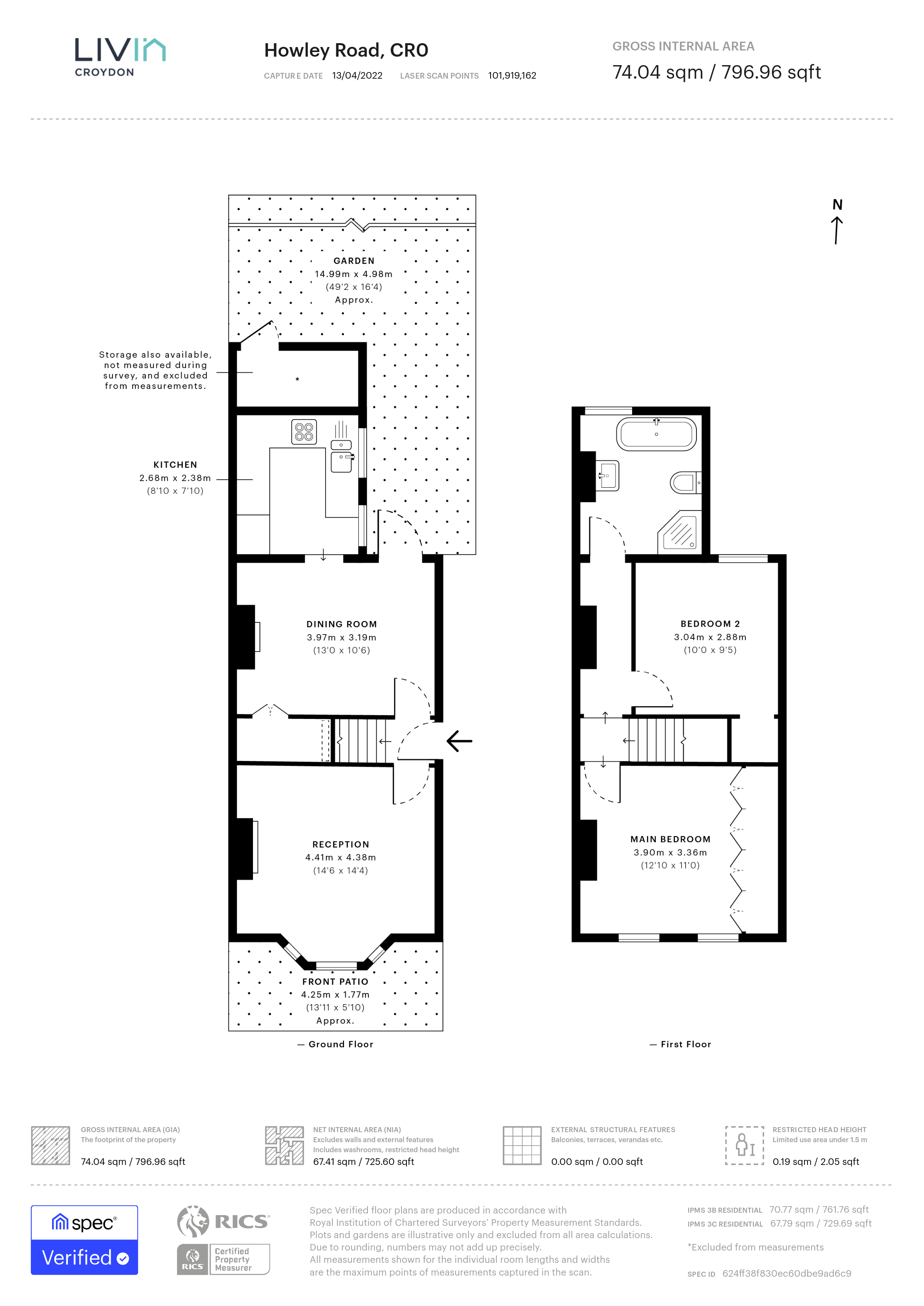 2 bed end of terrace house for sale in Howley Road, Croydon - Property floorplan