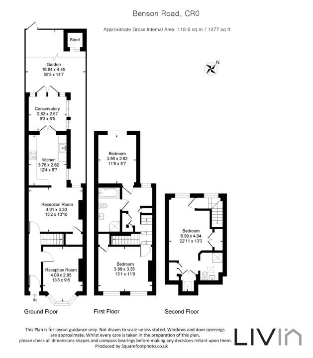 3 bed terraced house for sale in Benson Road, Croydon - Property floorplan