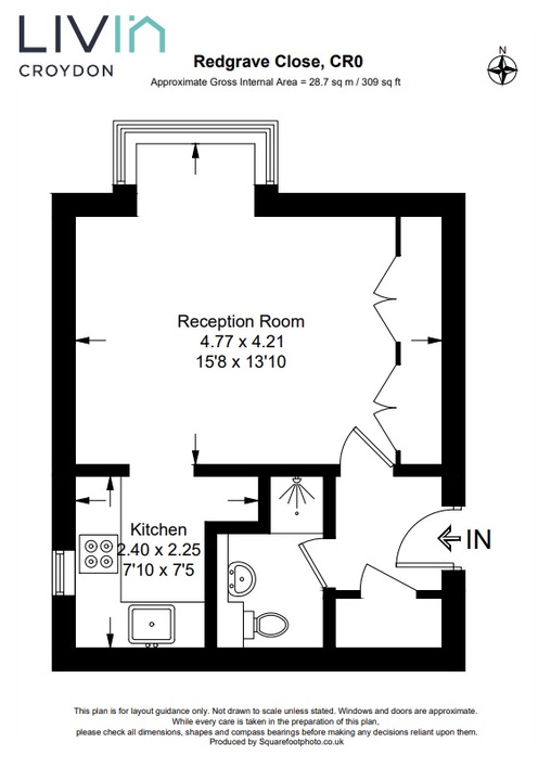 Apartment to rent in Redgrave Close, Croydon - Property floorplan