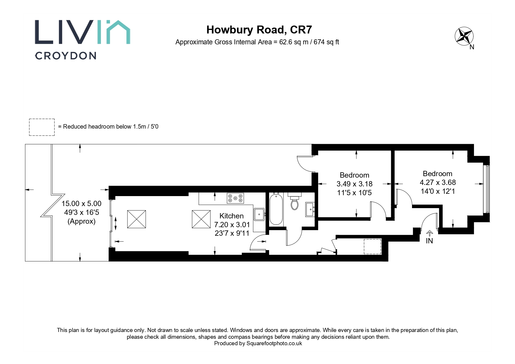 2 bed apartment to rent in Howberry Road, Thornton Heath - Property floorplan