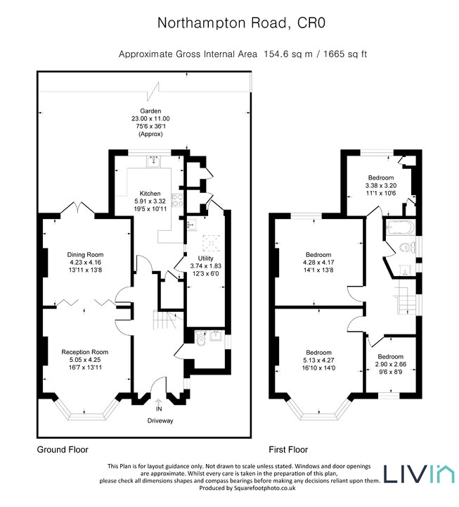 4 bed semi-detached house for sale in Northampton Road, Croydon - Property floorplan