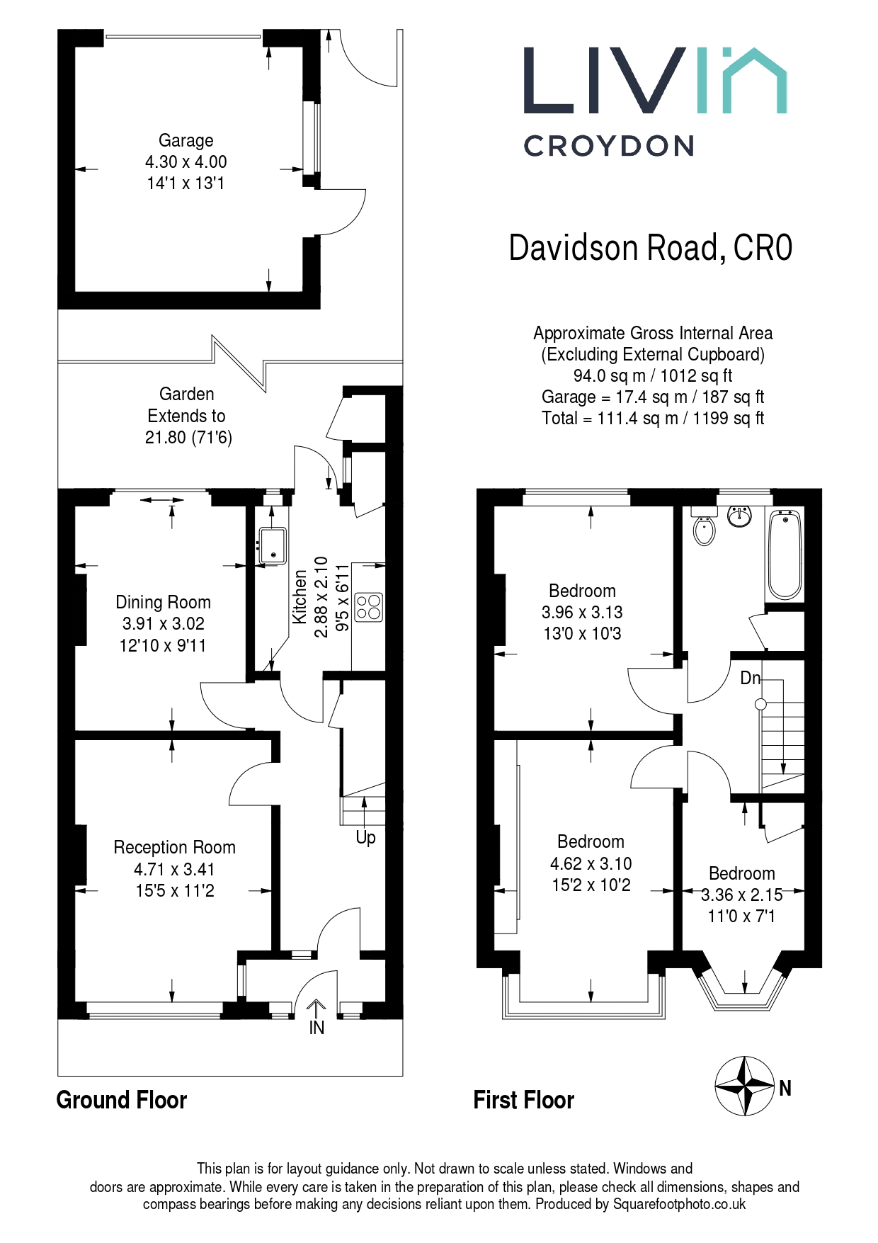 3 bed terraced house for sale in Davidson Road, Croydon - Property floorplan