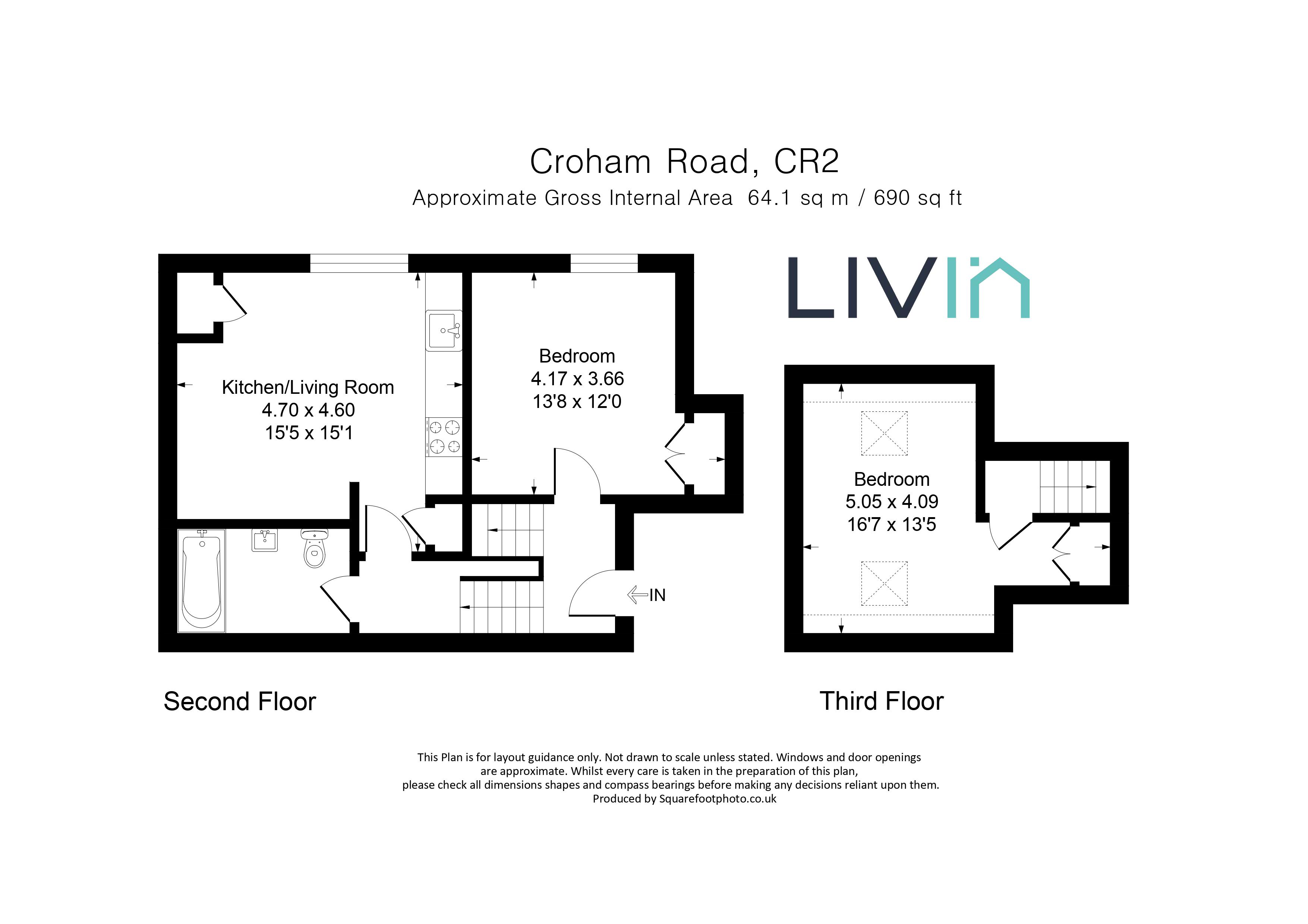 1 bed apartment for sale in Croham Road, South Croydon - Property floorplan