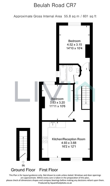 2 bed apartment for sale in Beulah Road, Thornton Heath - Property floorplan