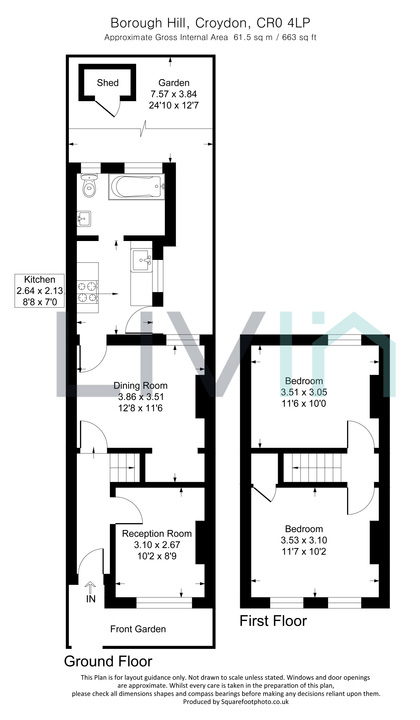 2 bed house for sale in Borough Hill, Croydon - Property floorplan