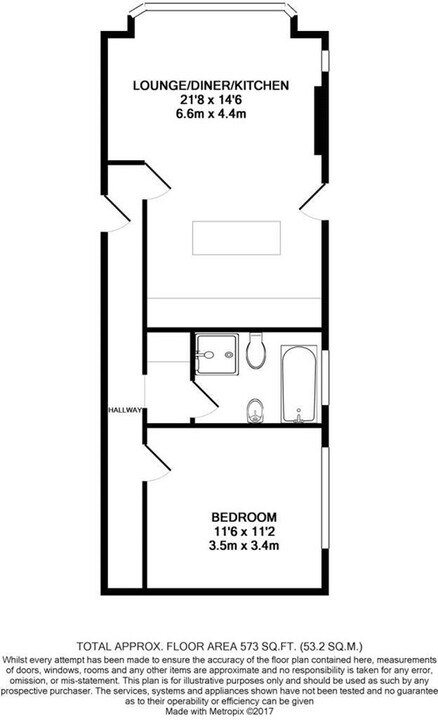 1 bed apartment for sale in Addiscombe Road, Croydon - Property floorplan