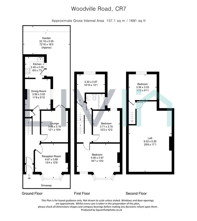 4 bed terraced house for sale in Woodville Road, Thornton Heath - Property floorplan