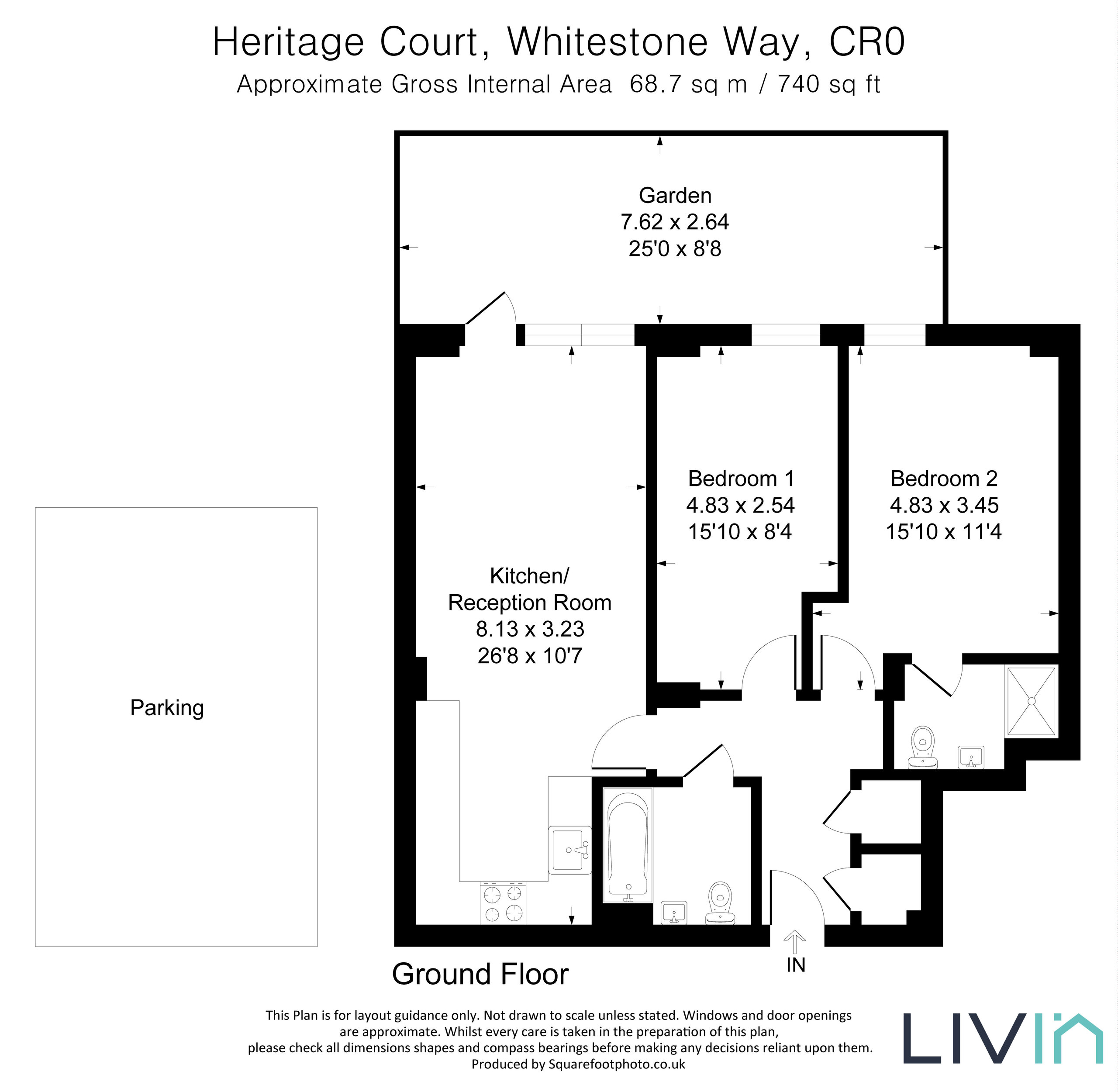 2 bed apartment for sale in Heritage Court, Croydon - Property floorplan