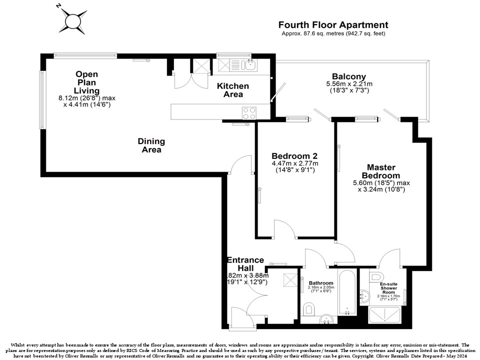 2 bed apartment for sale in Cross Road, Croydon - Property floorplan