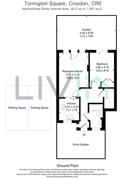 1 bed apartment for sale in Torrington Square, Croydon - Property floorplan