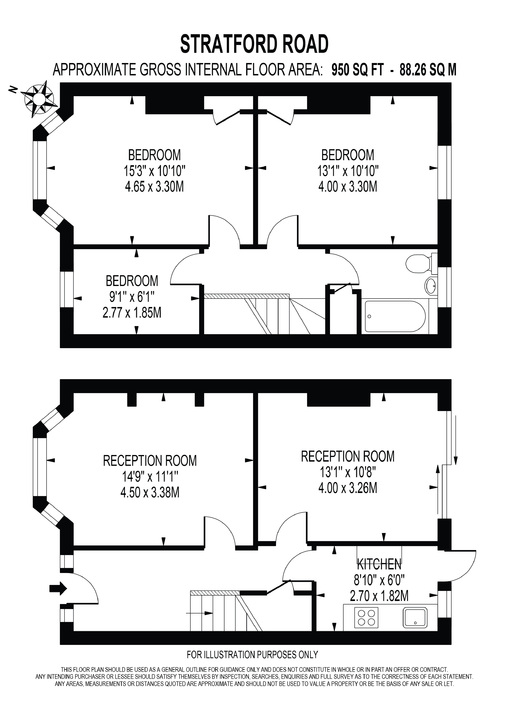 3 bed terraced house for sale in Stratford Road, Thornton Heath - Property floorplan