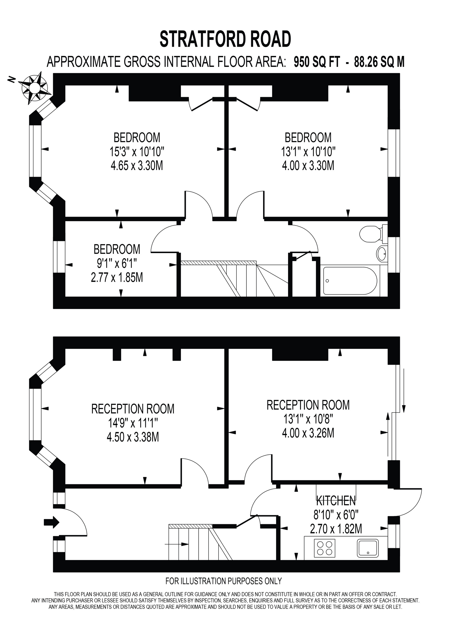 3 bed terraced house for sale in Stratford Road, Thornton Heath - Property floorplan