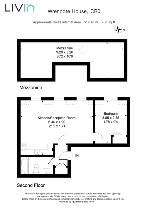 1 bed apartment to rent, Croydon - Property floorplan