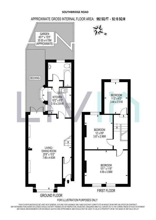3 bed terraced house for sale in Southbridge Road, Croydon - Property floorplan