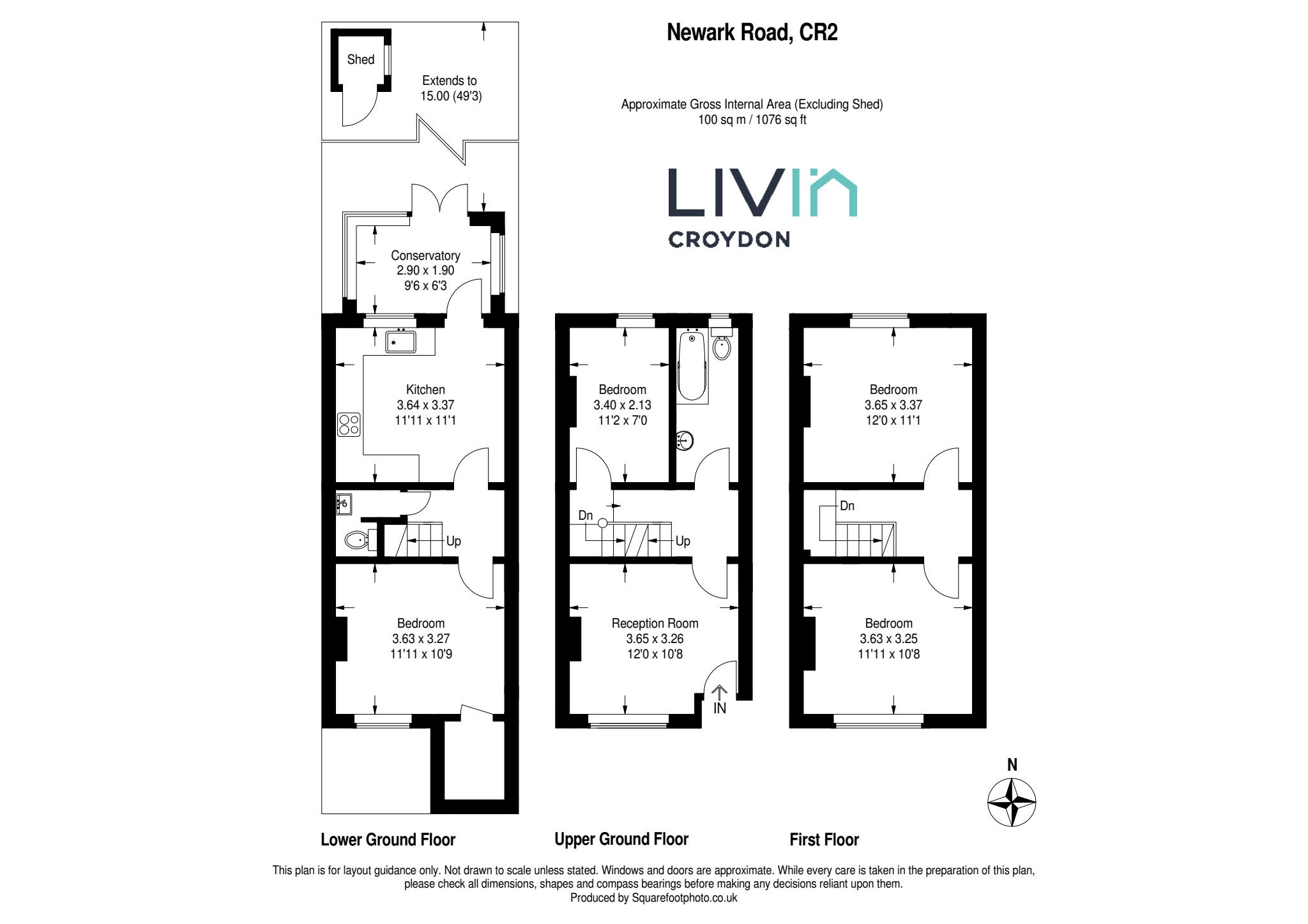 3 bed terraced house for sale in Newark Road, South Croydon - Property floorplan