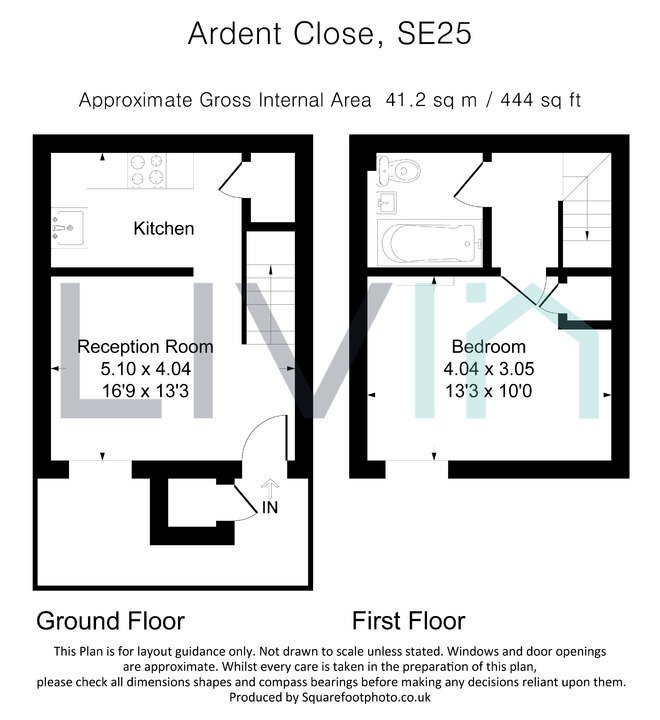 1 bed terraced house for sale in Ardent Close, London - Property floorplan