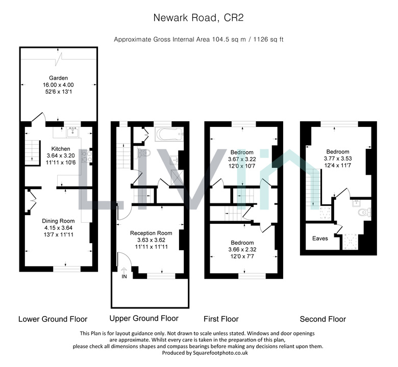 3 bed terraced house for sale in Newark Road, South Croydon - Property floorplan